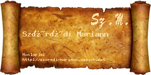Szórádi Mariann névjegykártya