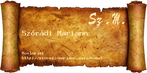 Szórádi Mariann névjegykártya